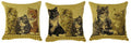 Set of 3 Horse Cat Kitten Squirrel Tapestry Cushion Covers 10" x 10" - Set of 3 Cats