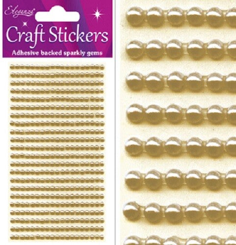 3D Stickers Pearl Dots Sparkly Glitter Gem Card Craft Wedding Self Adhesive - 3mm Gold (418 gems)