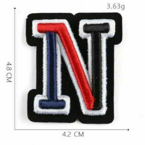 3D Varsity Letter Patch Patches Sew On Embroidered Customise Clothing Alphabet - N