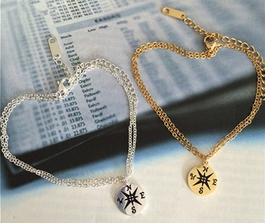 Compass Wanderlust Travel Dainty Cute Bracelet & Gift Bag