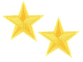 2 Yellow Star Patches Iron On Sew On Stars Patch Embroidered Applique Badges