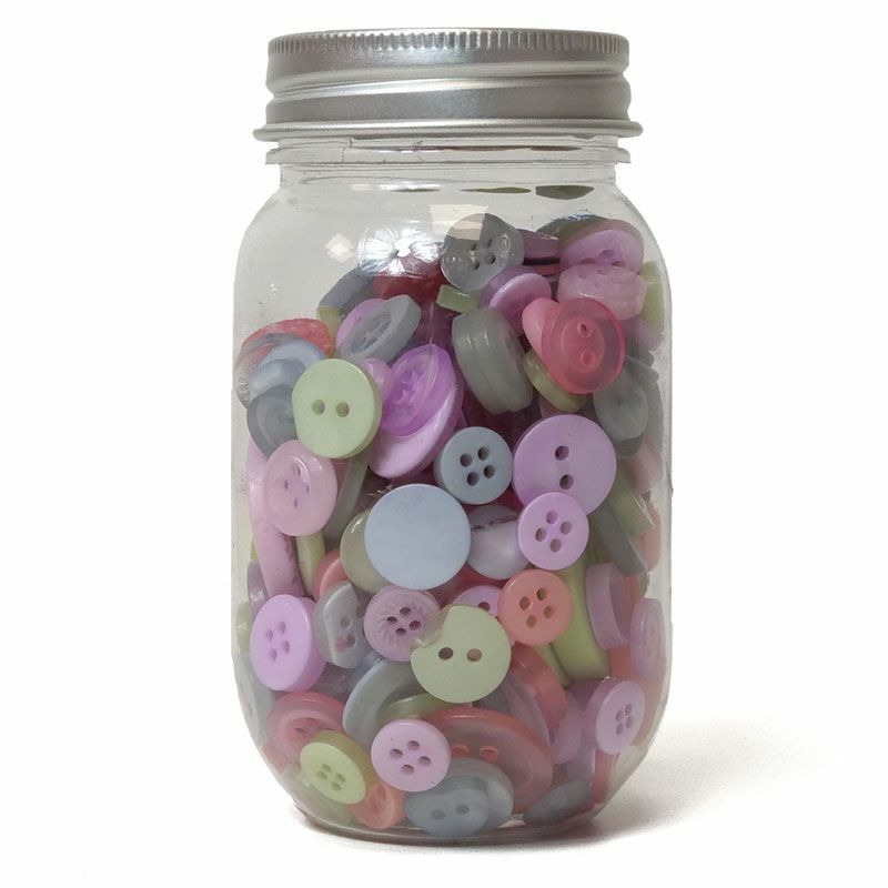 Jar of Buttons Assortment Button Button It! Craft Scrapbook Cardmaking Hunkydory