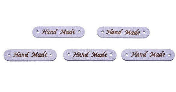 Handmade Wooden Tag Buttons Mixed Designs Craft Gift Tags Scrapbook 10/25/50/100 - Long White