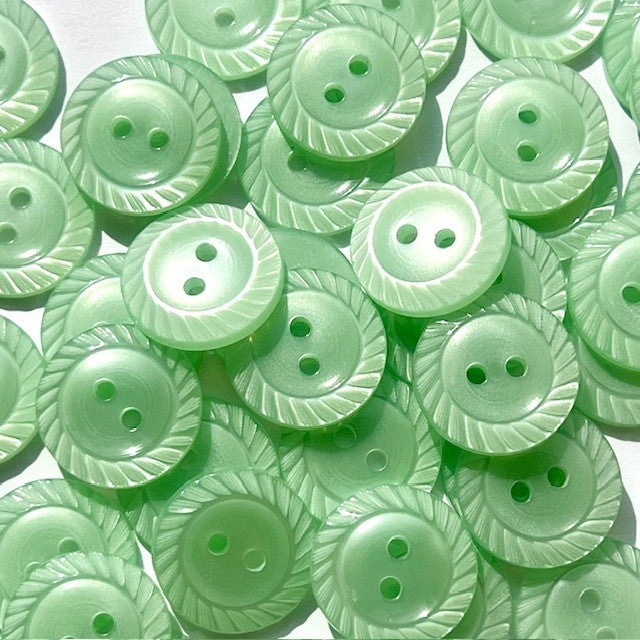 Mill Edge Buttons Milled Edge Baby Button - 8 Colours - 11.5mm, 14mm, 16mm - Mint