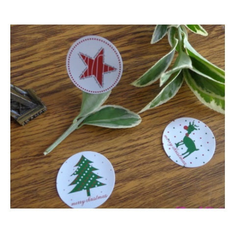 3 Designs 'Merry Christmas' Reindeer Gift Seal Christmas Present Stickers