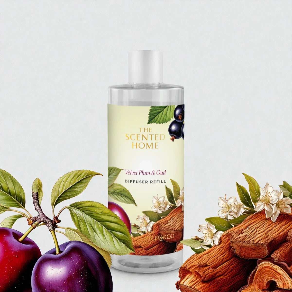 300ml Large Ashleigh & Burwood Reed Diffuser Refill Scented Home Fragrance - 300ml Velvet Plum & Oud
