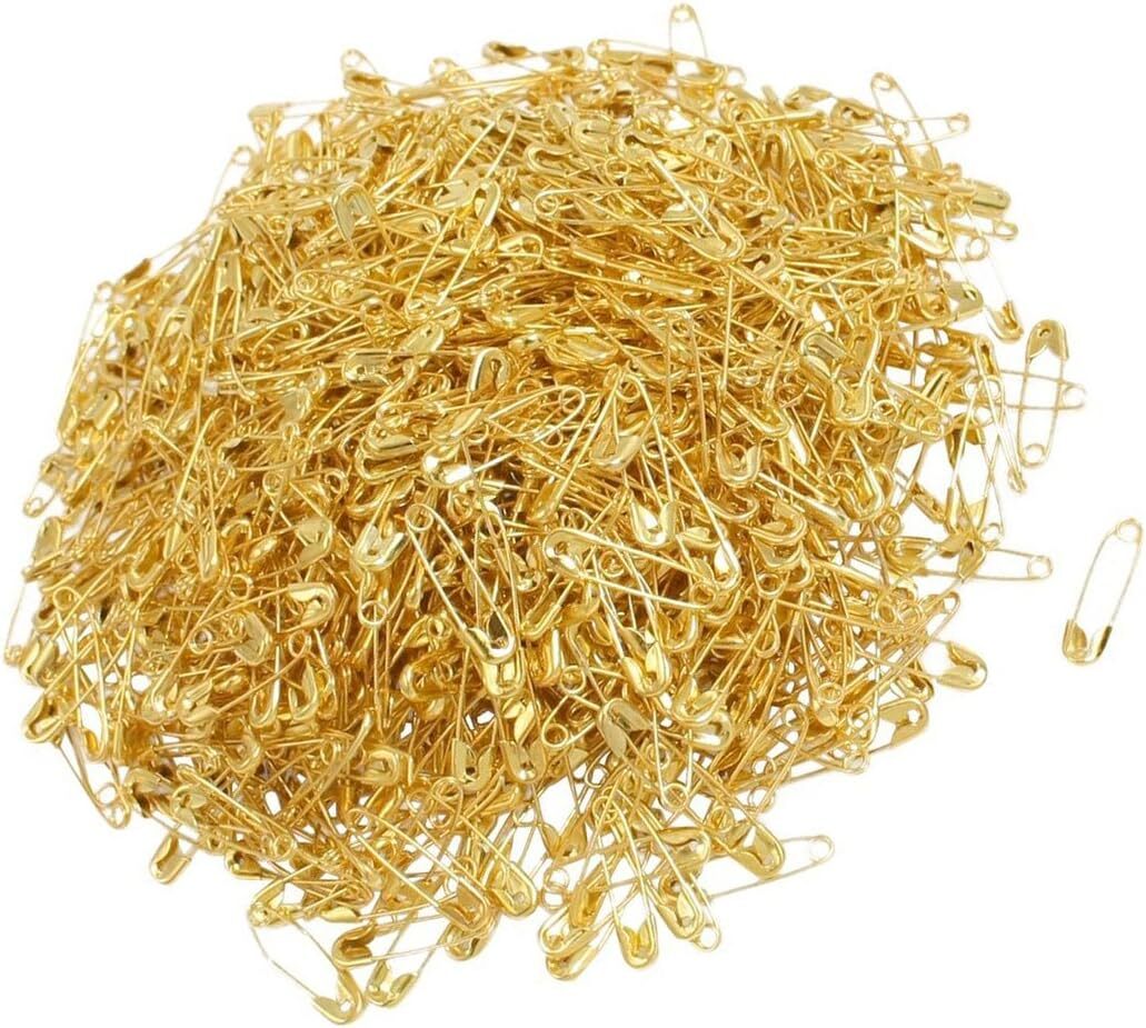 18mm Mini Metal Safety Pins Gold Silver Black Pins Metal Sewing Craft Dress Pin - Gold