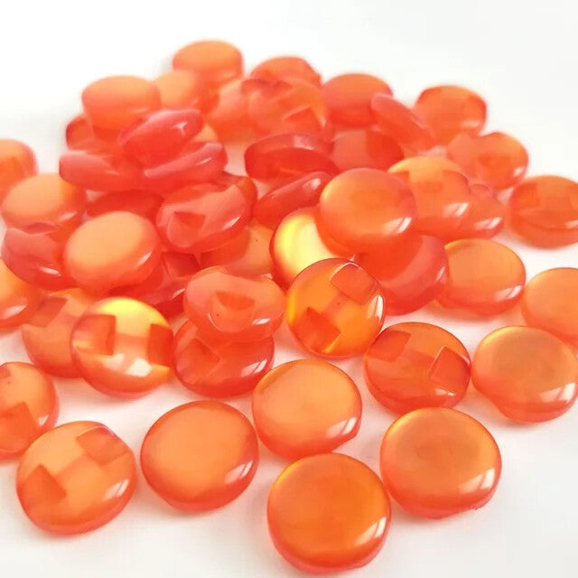 12mm / 1.2cm Buttons - 12 colours - Baby Knitting Clothing Knit Button Flatback - Orange