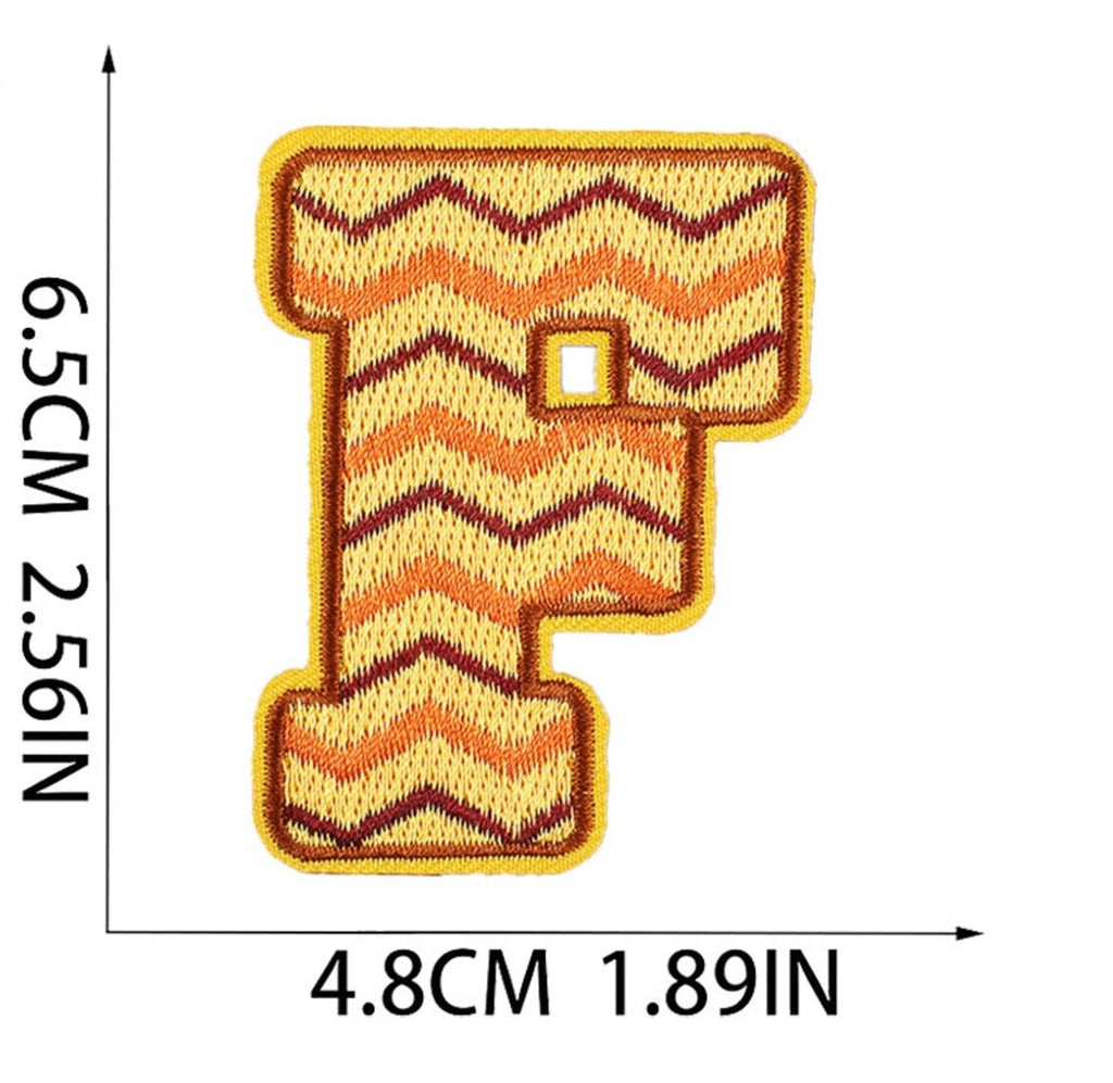 Autumn Fall Alphabet Patch Letter Patches Iron on Sew on Thanksgiving Letters