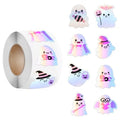 Halloween Ghost Laser Silver & Pink Peel & Stick Labels Stickers Gift Sticker