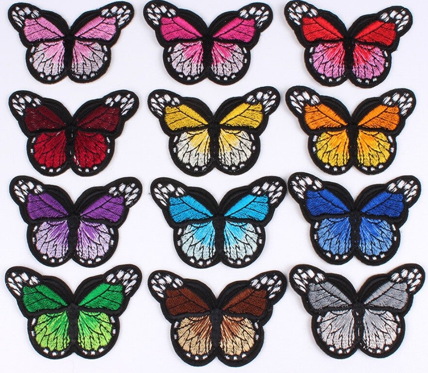 Butterfly Insect Motif Embroidered Patch Applique Customise Clothing Patches