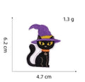 Halloween Patches Pumpkin Witch Cat Bat Ghost Embroidered Badge Iron On Sew - Cat