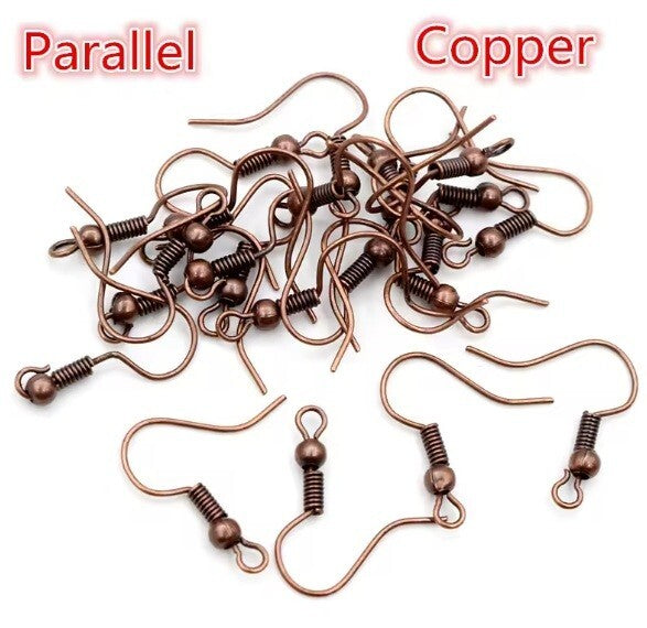 Earring Hooks Blanks Wire Hook Jewellery Makings Findings Fitting Base - Red Copper