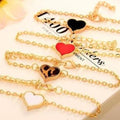Enamel Heart Bracelet Bangle Fashion Love Red Black White & Gift Bag
