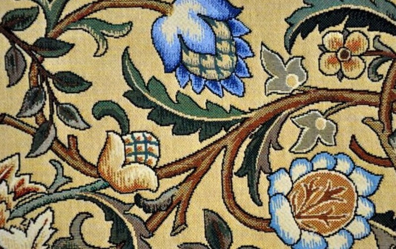Tree of Life Loom Woven Tapestry William Morris 88 x 68 cm Dark Blue