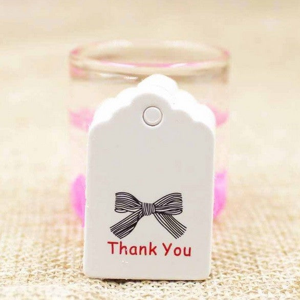 Craft Paper Tags 'Handmade with Love' & 'Thank You' Hand Made Mini Gift Tags - 2