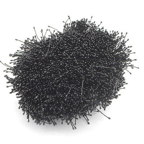 Artificial Flower Stamen Double Head Eco Friendly Floral Craft Wedding 1mm 250pc - 17. Black