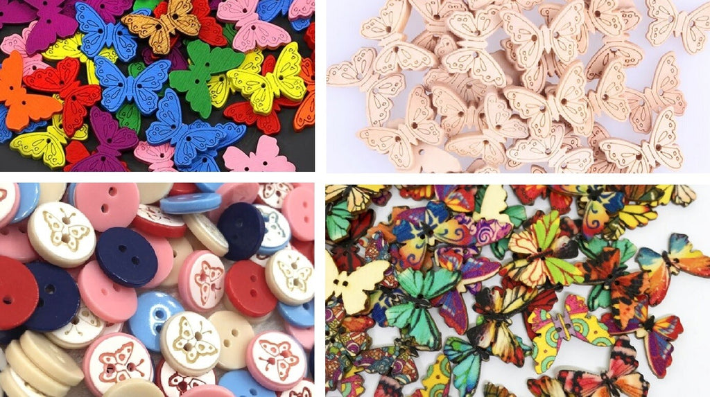 Butterfly Buttons Craft Customise Clothing Sewing Scrapbook Knitting Garment