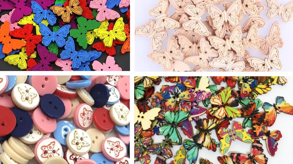 Butterfly Buttons Craft Customise Clothing Sewing Scrapbook Knitting Garment