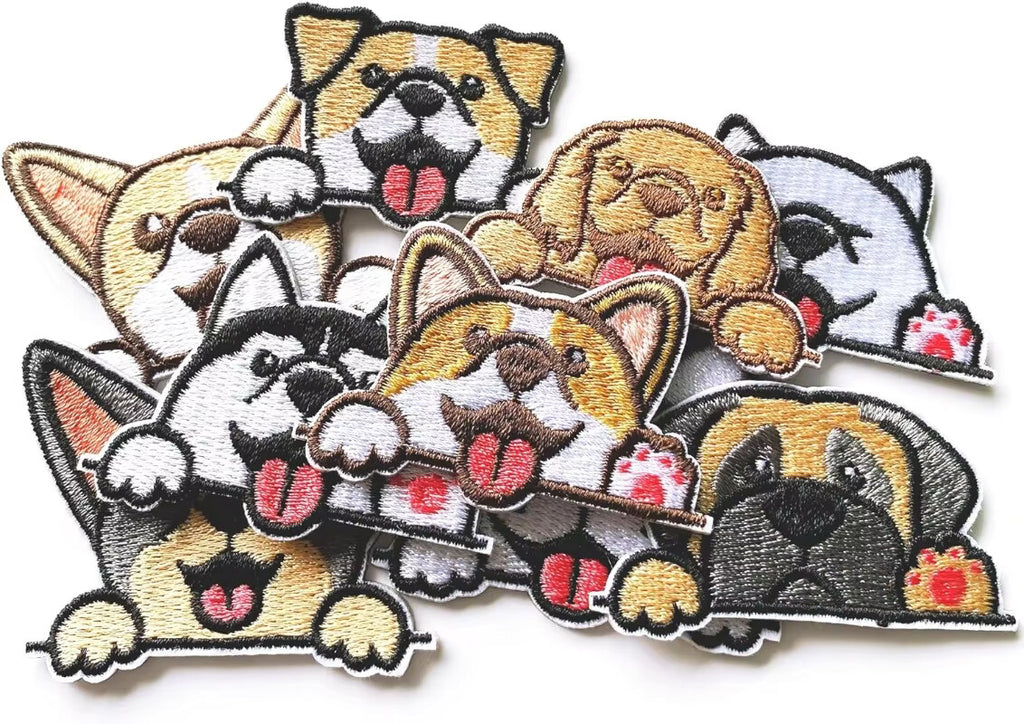 Dog Patch Embroidered Patches Puppy Pooch Iron on Applique Customise Clothing