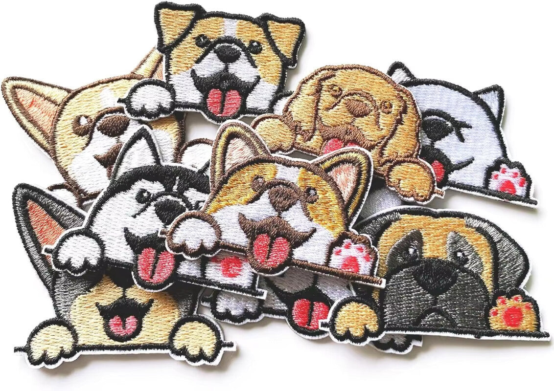 Dog Patch Embroidered Patches Puppy Pooch Iron on Applique Customise Clothing