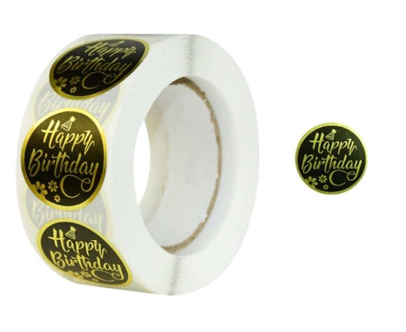 Happy Birthday Stickers Labels Seals Gift Craft Party Card Making Label 25mm - Design 3