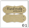 Faux Suede Leather Labels Hand Made with Love Clothing Tag Label Tags 41x16mm - Design 1