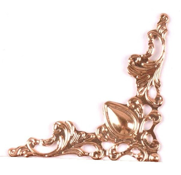 Antique Gold Silver Bronze Effect Applique Furniture Corner Piece Decorative - Rose Gold