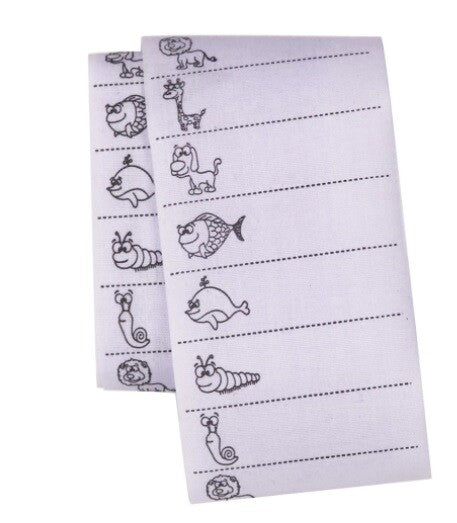 Blank Fabric Labels Iron On Write On Garment Clothing Tags ID Name Label Tag - Animal