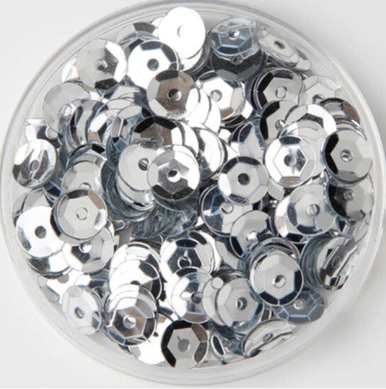 550 / 1200 Round 5mm Loose Sequin Sewing Trim Costume Sequins Craft - 36 COLOURS - Silver