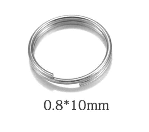 8mm Keyring Split Rings Rhodium Key Chain Link Craft Jewellery Links