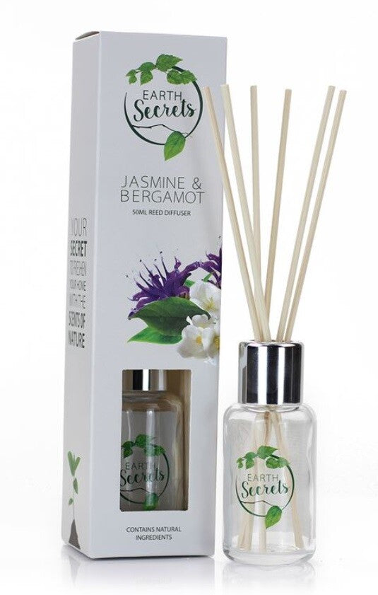 Ashleigh & Burwood Earth Secrets Reed Diffuser Boxed Home Scented Gift - Jasmine & Bergamot