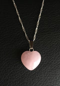 Natural Pink Rose Quartz Heart Necklace Pendant Energy & Healing with Gift Bag
