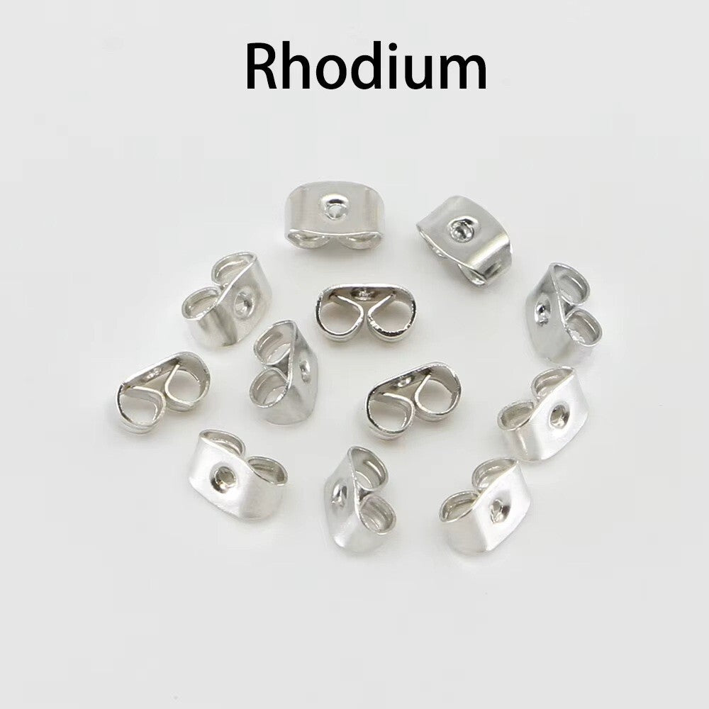 Butterfly Earring Backs Silver Gold Various Quantities Craft Replacement Spares - Rhodium