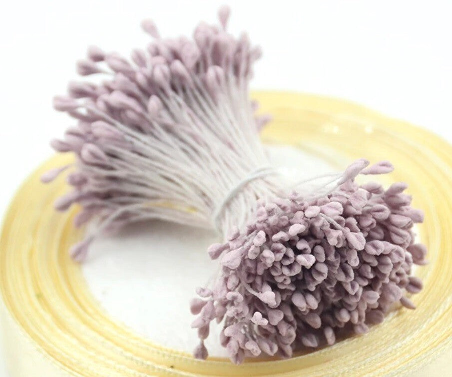 Artificial Matte Flower Heart Stamen Double Head Eco Friendly Wedding Craft 5mm - Pink