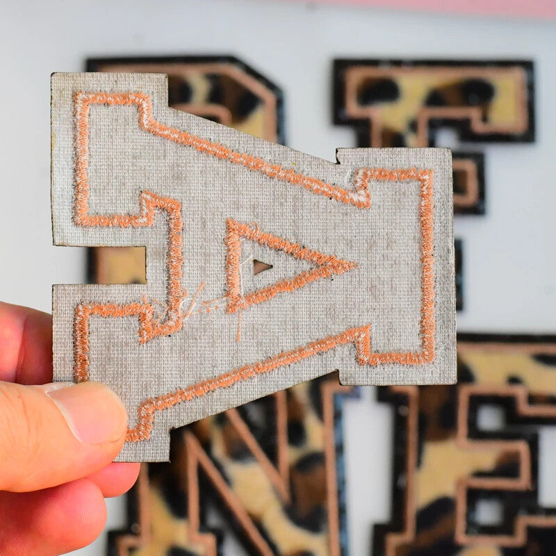 6cm 3D Leopard Print Animal Chenille Patch Letter Patches Iron Sew on Alphabet