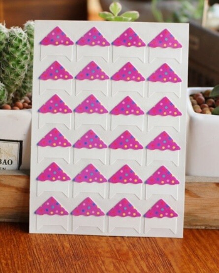 24 Spotty Self Adhesive Photo Album Frame Corner Protector Stickers Scrap Book - Fuchsia