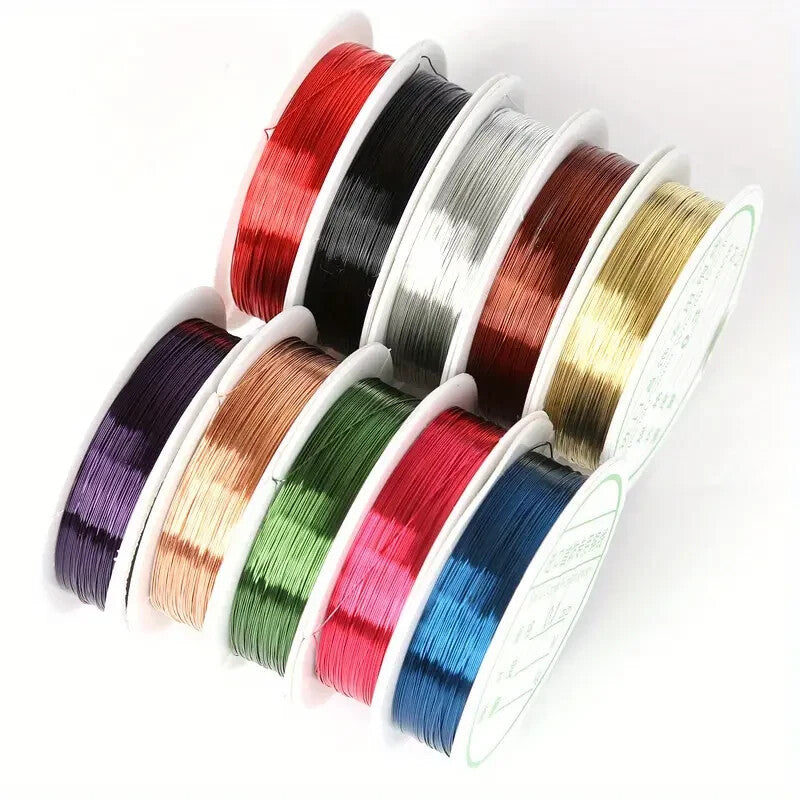 Silver Gold Black Red Pink Beading Wire Jewellery Making Supplies 0.3mm 0.4mm