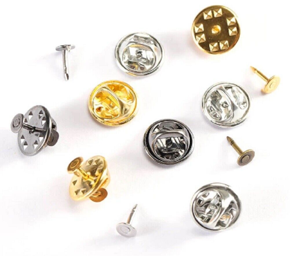 Butterfly Clutch Clips with Stud Pin Badge Backs Lapel Brooch Clasp