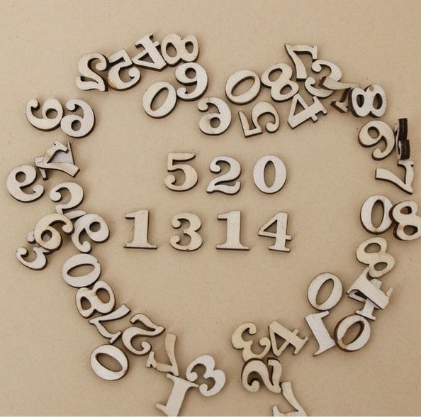Wooden Numbers Mixed Pack Craft Wedding Card Making Number Craft 50/100/200