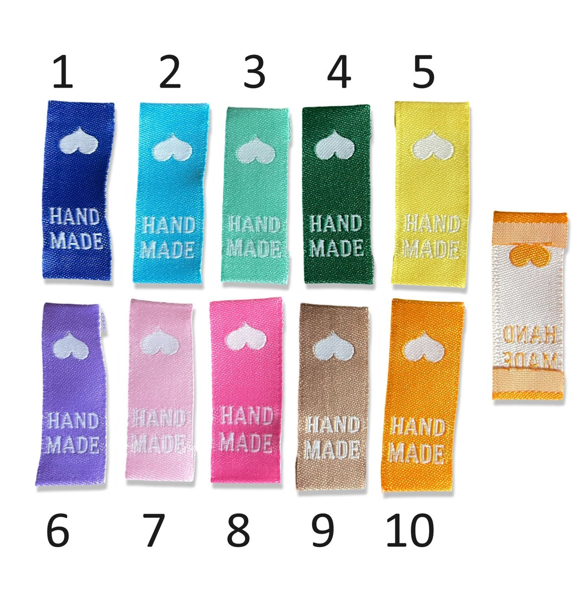 Hand Made Woven Garment Labels Clothing Hand Made Knitting 1.5x4cm / 15mm x 40mm - 8. Pink