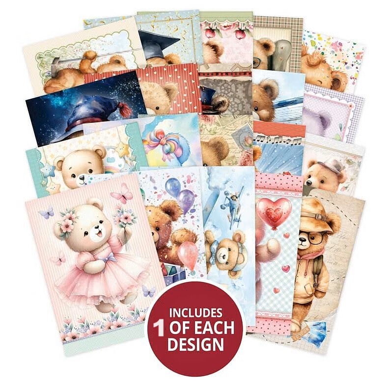 Hunkydory Little Books 20/24/25 Pack - Christmas Birthday Card Making Scrapbook - Teddy Bears