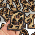 8cm Large 3D Leopard Animal Chenille Patch Letter Patches Iron Sew on Alphabet