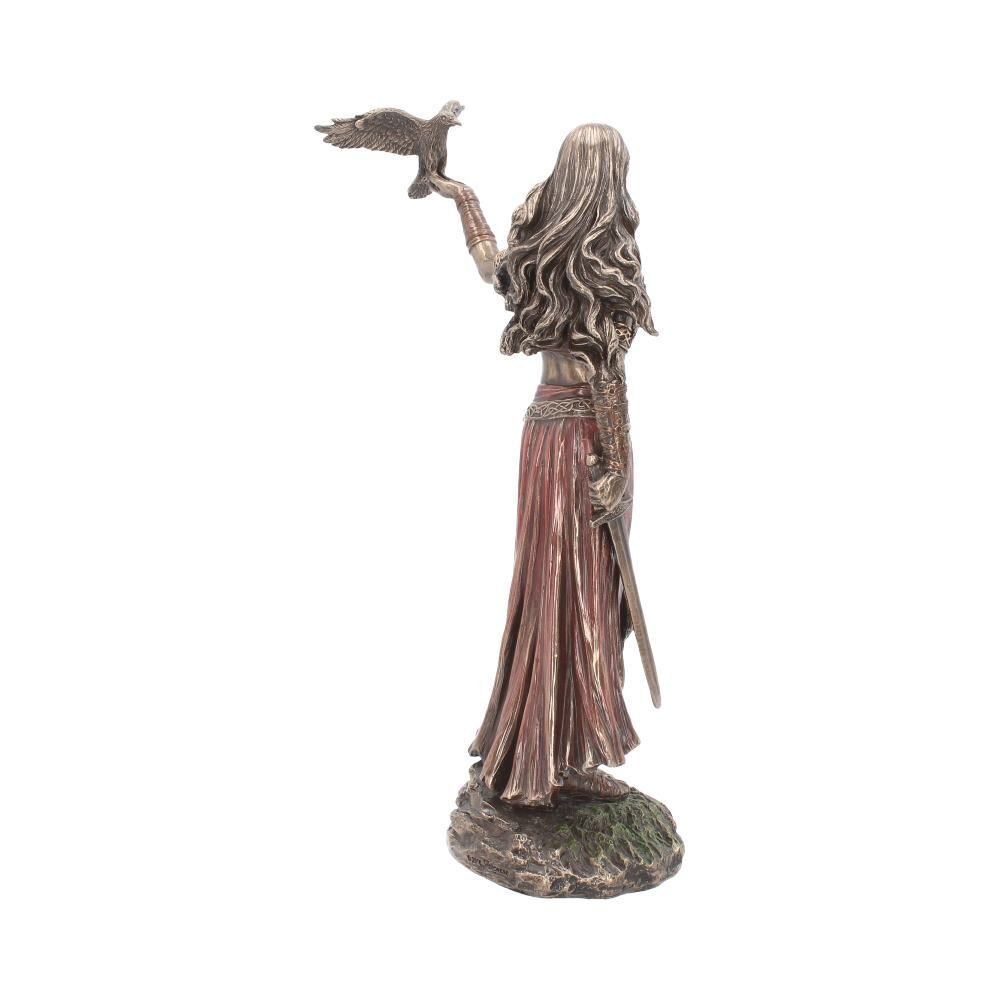 Morrigan & Crow Figurine Bronze Ornament Celtic Goddess of War & Death