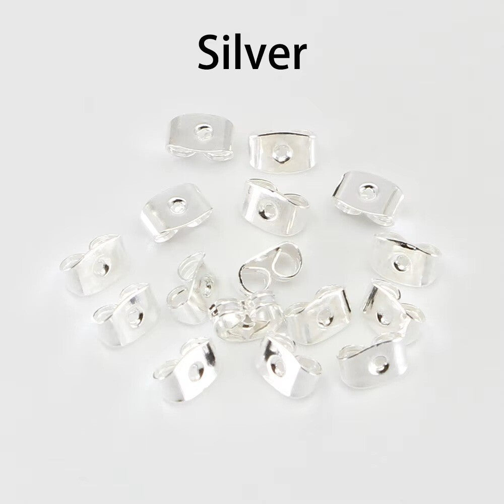 Butterfly Earring Backs Silver Gold Various Quantities Craft Replacement Spares - Silver