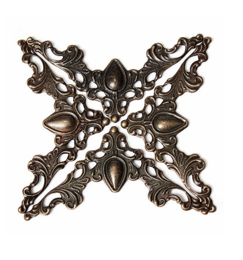 Antique Gold Silver Bronze Effect Applique Furniture Corner Piece Decorative - Bronze