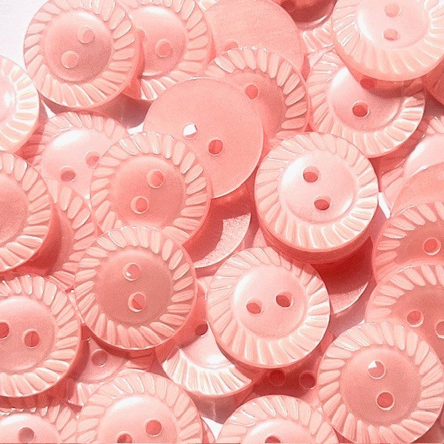 Mill Edge Buttons Milled Edge Baby Button - 8 Colours - 11.5mm, 14mm, 16mm - Pink