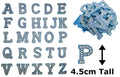 Blue Rhinestone Letter Patch Patches Glue or Sew on Alphabet Crystal Customise