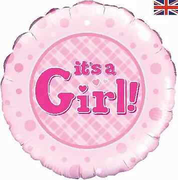 It's a Boy It's a Girl Baby Shower New Baby Gender Reveal Balloon 18" - It's a Girl Spotty Design