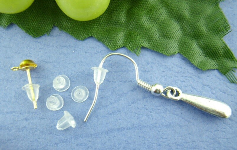 Silicone Earring Backs Earrings Backs Stoppers Caps Soft Clear Rubber Jewellery